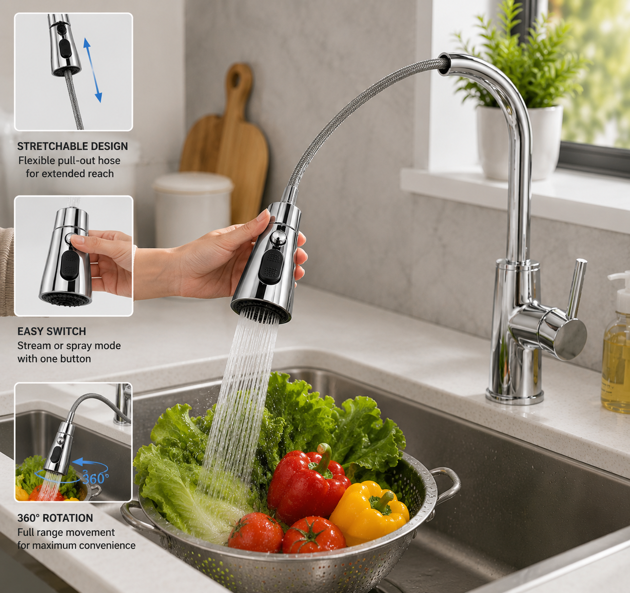 Flexible Faucet Extender sprayer