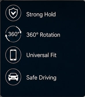 Smart dash holder for car with 360° rotable