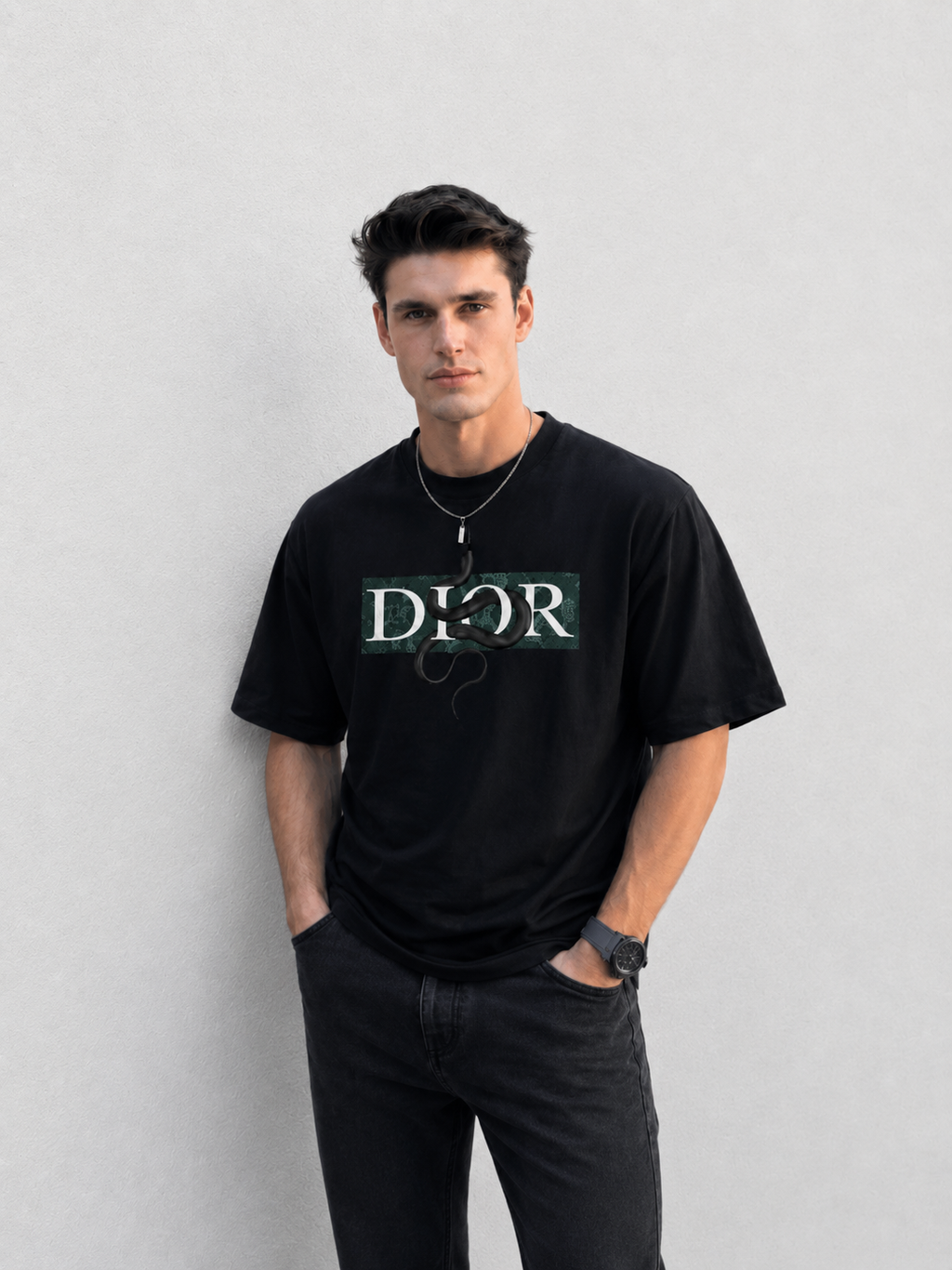 Black dior t shirt