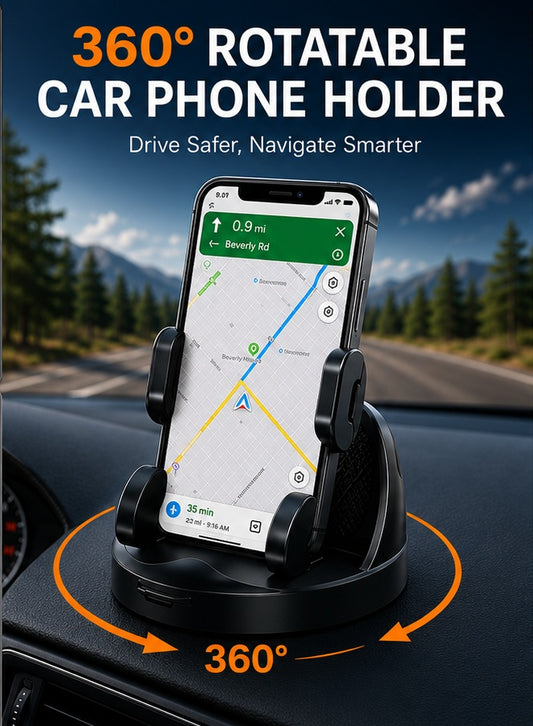 Smart dash holder for car with 360° rotable