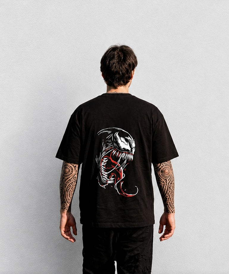 Men's black graphics trendy t shirt