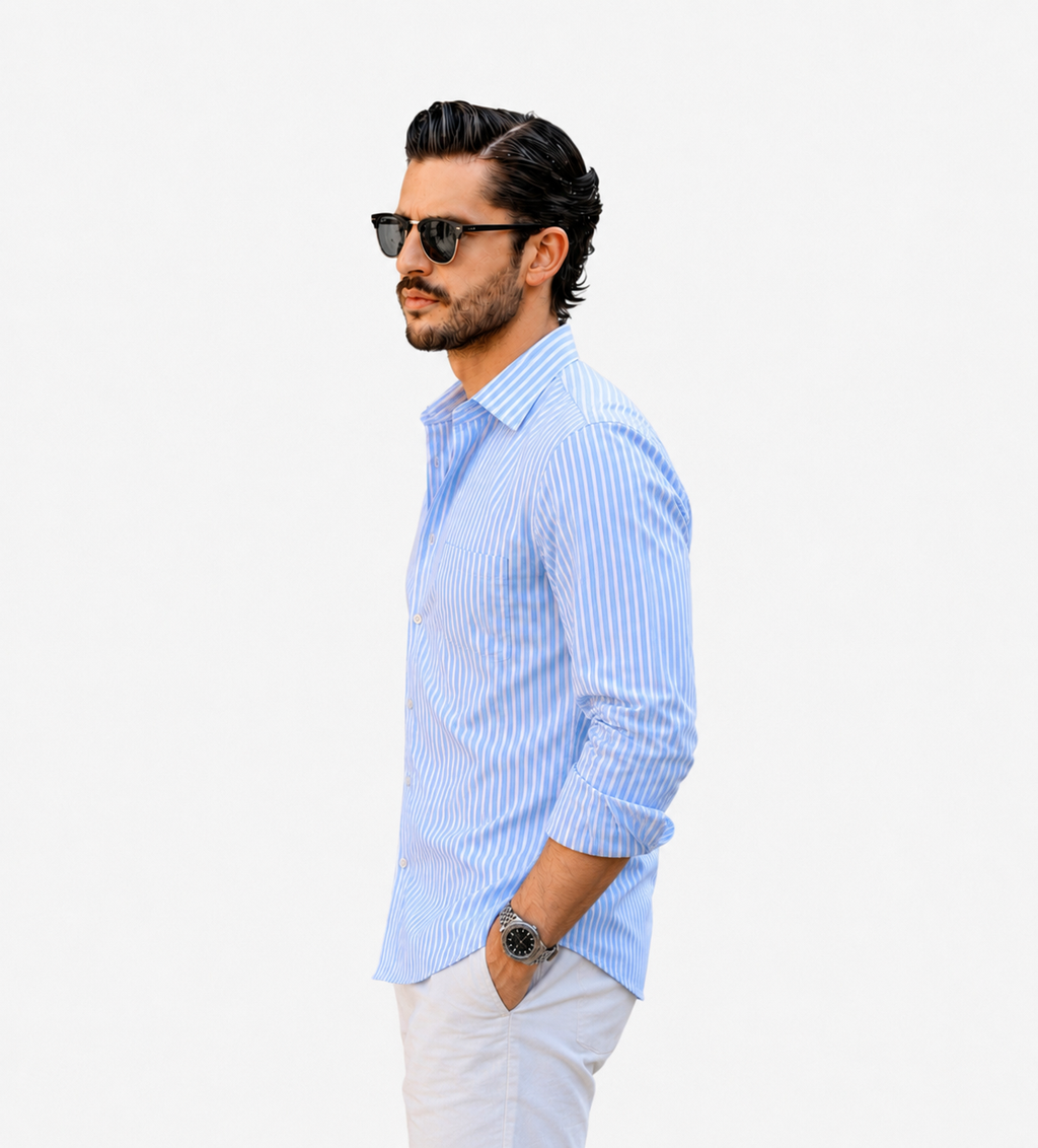 Men's blue stripped t shirt