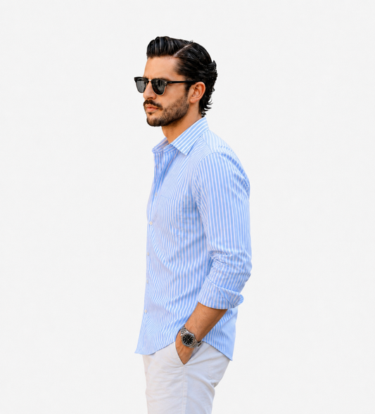 Men's blue stripped t shirt