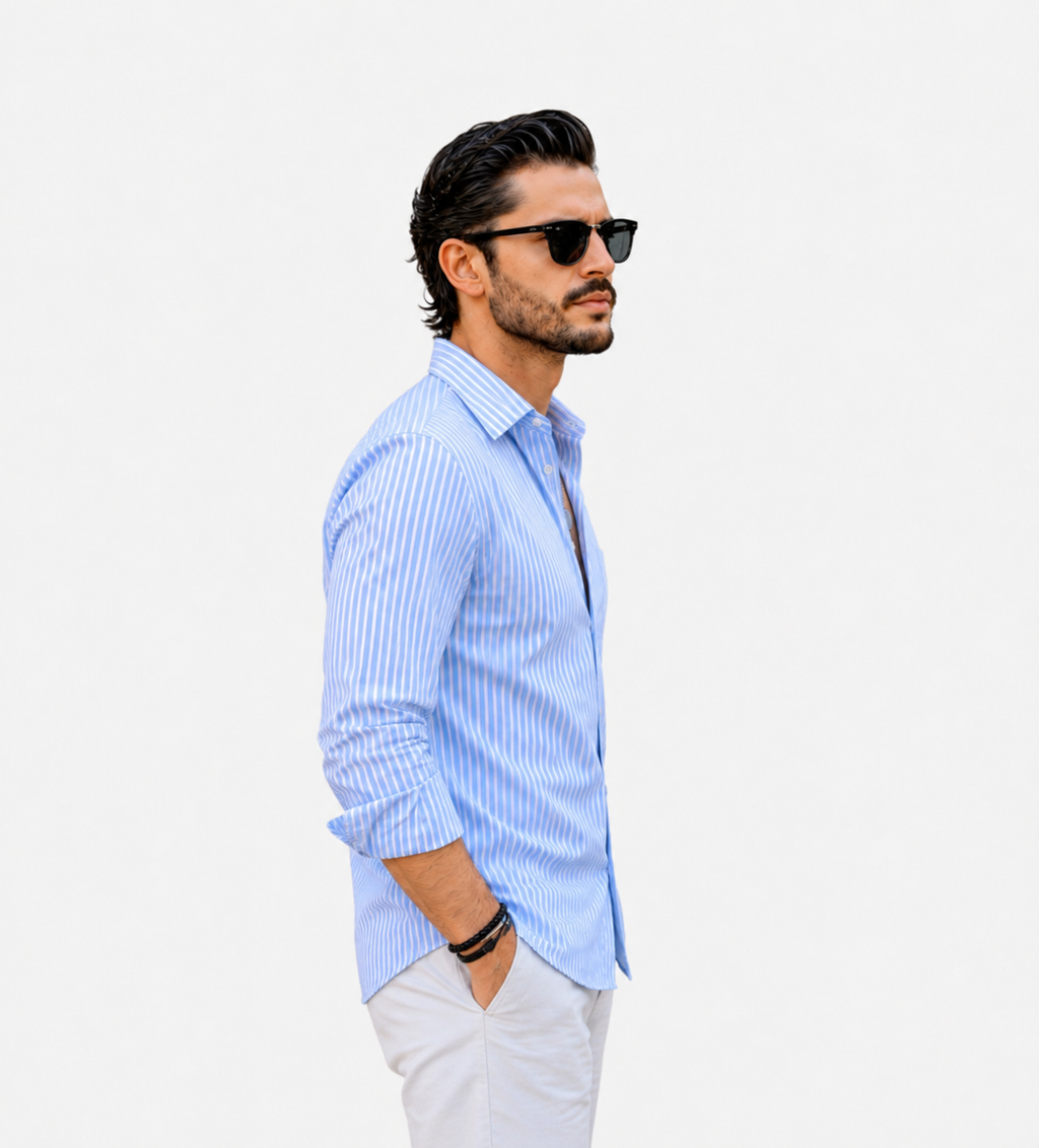 Men's blue stripped t shirt